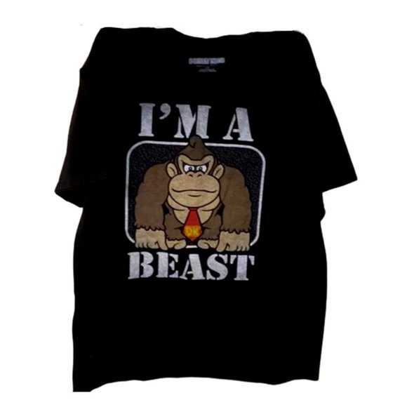 Donkey Kong Licensed Nintendo Merchandise Dry Fit T-Shirt Shirt Black XXL - Picture 1 of 1